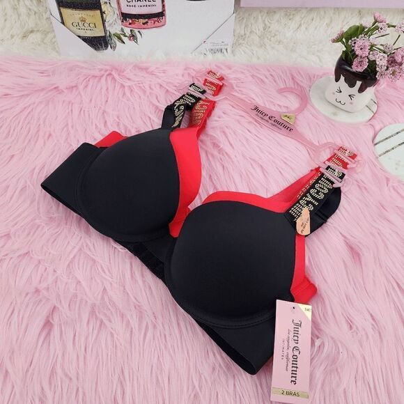 NWT {Juicy Couture} 2-Pack Push-Up Bras: Studded Elegance Medium NWT - Picture 1 of 6